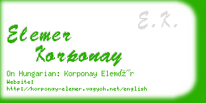 elemer korponay business card